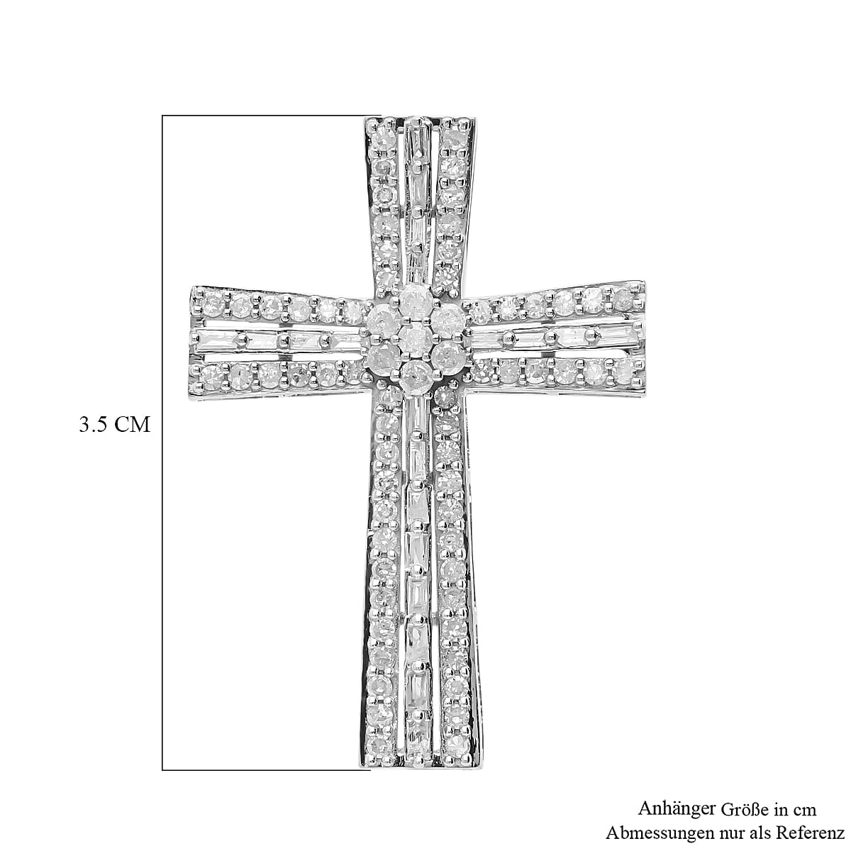 One Time Deal- 9K White Gold Diamond Cross Pendant 1.00 Ct. 7652905 4