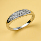 9K Yellow Gold SGL Certified Diamond Band Ring 0.22 Ct
