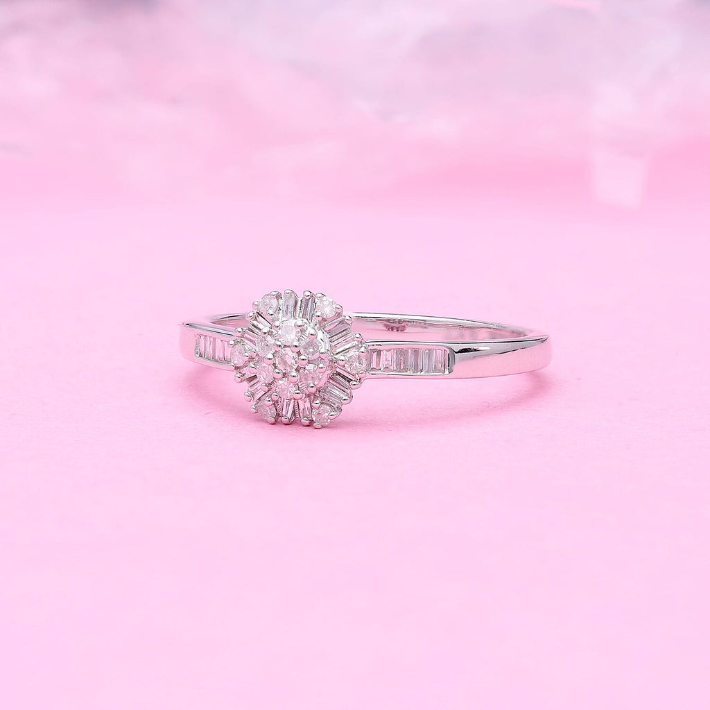 9K White Gold  I3   White Diamond  I3 Ring 0.25 ct,  Gold Wt. 1.9 Gms  0.250  Ct.