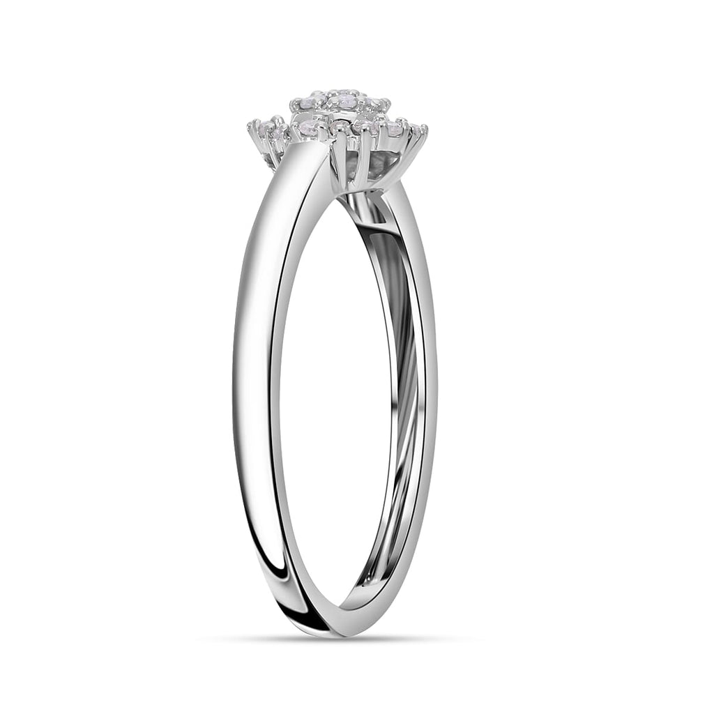9K White Gold  I3   White Diamond  I3 Ring 0.25 ct,  Gold Wt. 1.9 Gms  0.250  Ct.