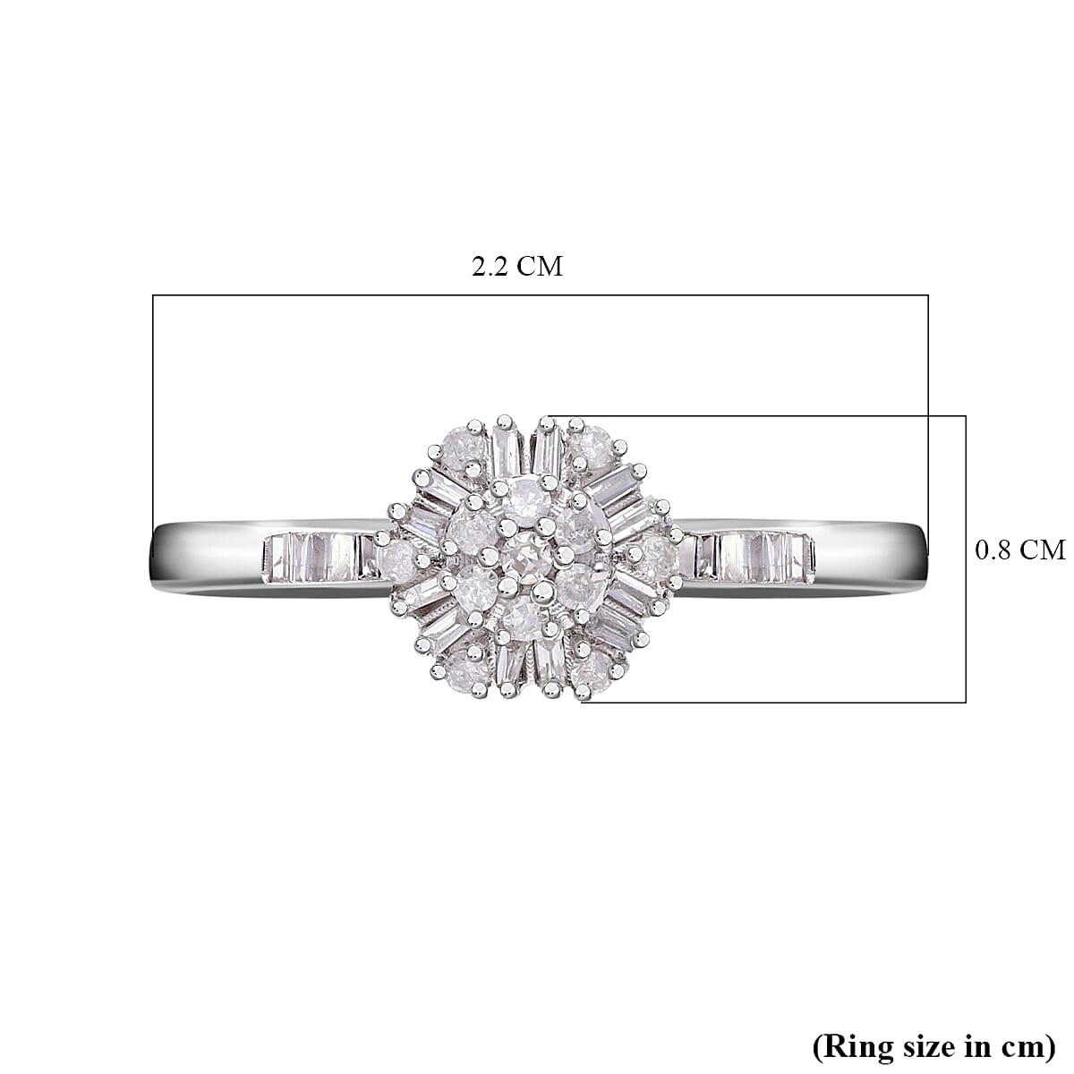 9K White Gold White Diamond I3 Floral Ring 0.25 ct. 7745856 5