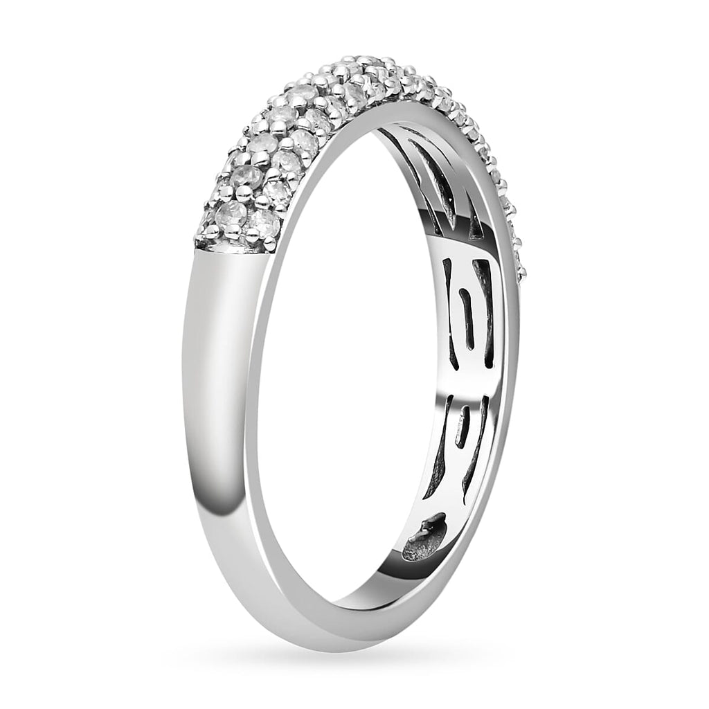 9K White Gold Diamond Ring 0.31 Ct