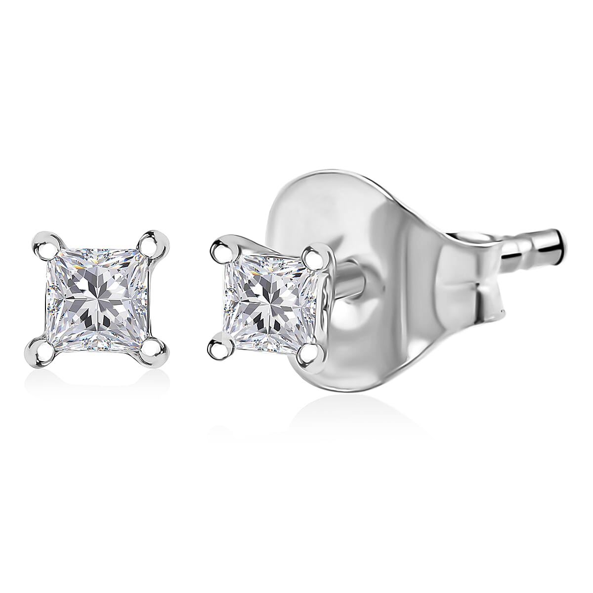 9K White Gold White Diamond Solitaire Stud Push Post Earring SGL Certified 0.25 Ct. 8324210 0