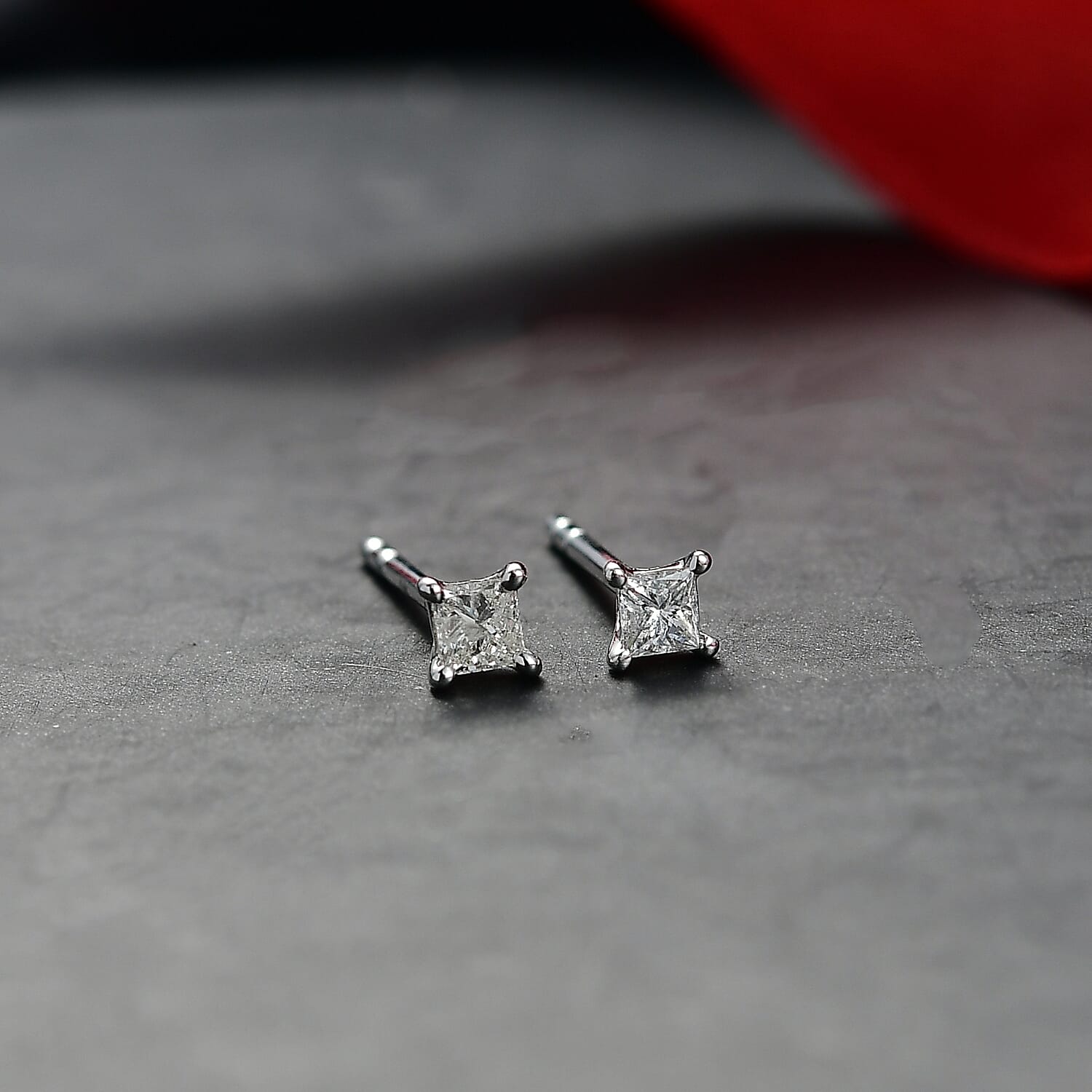 9K White Gold White Diamond Solitaire Stud Push Post Earring SGL Certified 0.25 Ct. 8324210 2