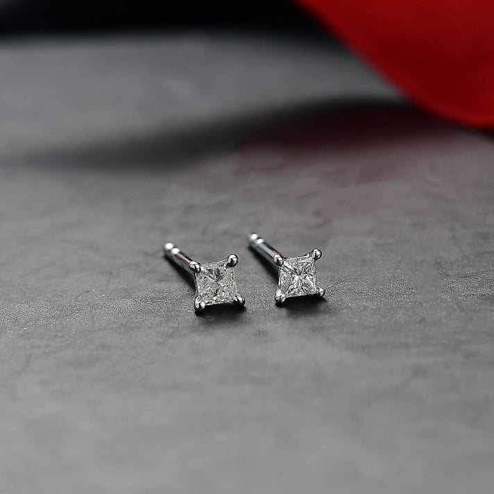 9K White Gold White Diamond Solitaire Stud Push Post Earring SGL Certified 0.25 Ct. 8324210 2