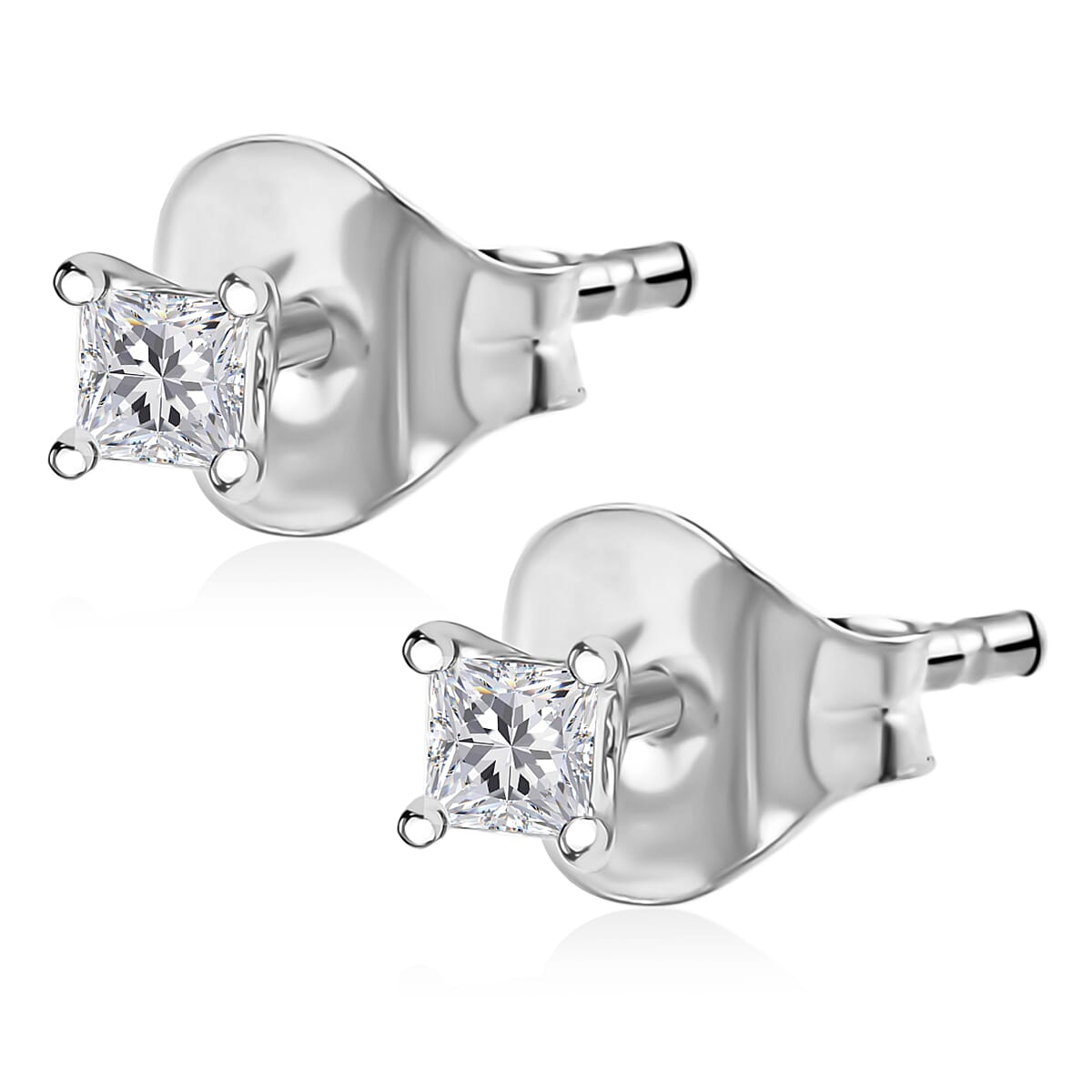 9K White Gold White Diamond Solitaire Stud Push Post Earring SGL Certified 0.25 Ct. 8324210 4