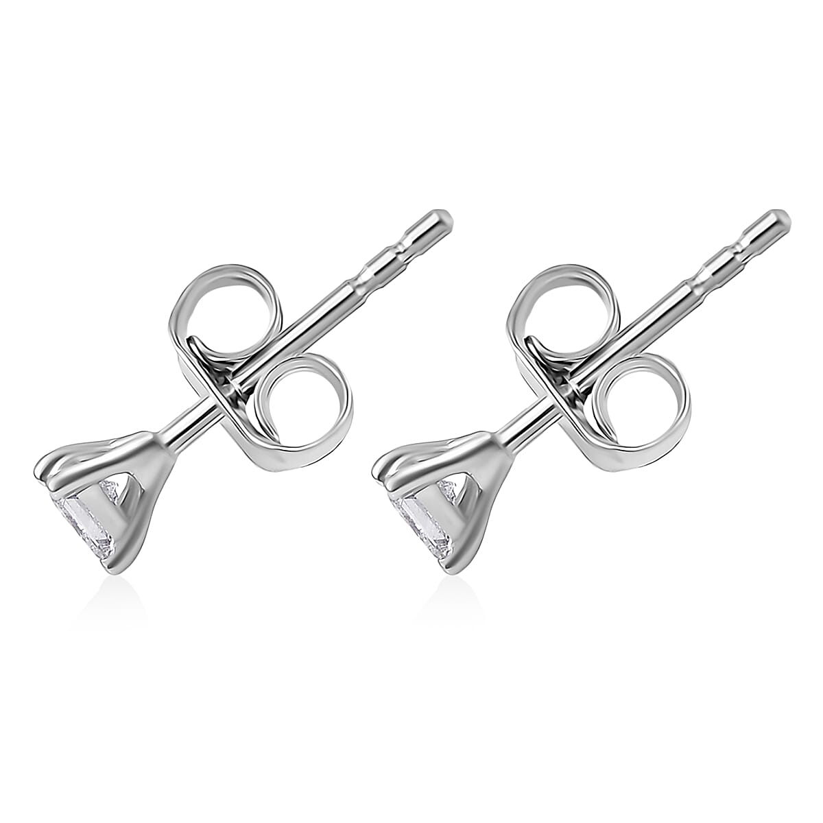 9K White Gold White Diamond Solitaire Stud Push Post Earring SGL Certified 0.25 Ct. 8324210 5
