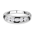 9K White Gold Moissanite 5 Stone Band Ring