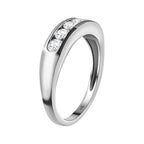 9K White Gold Moissanite 5 Stone Band Ring