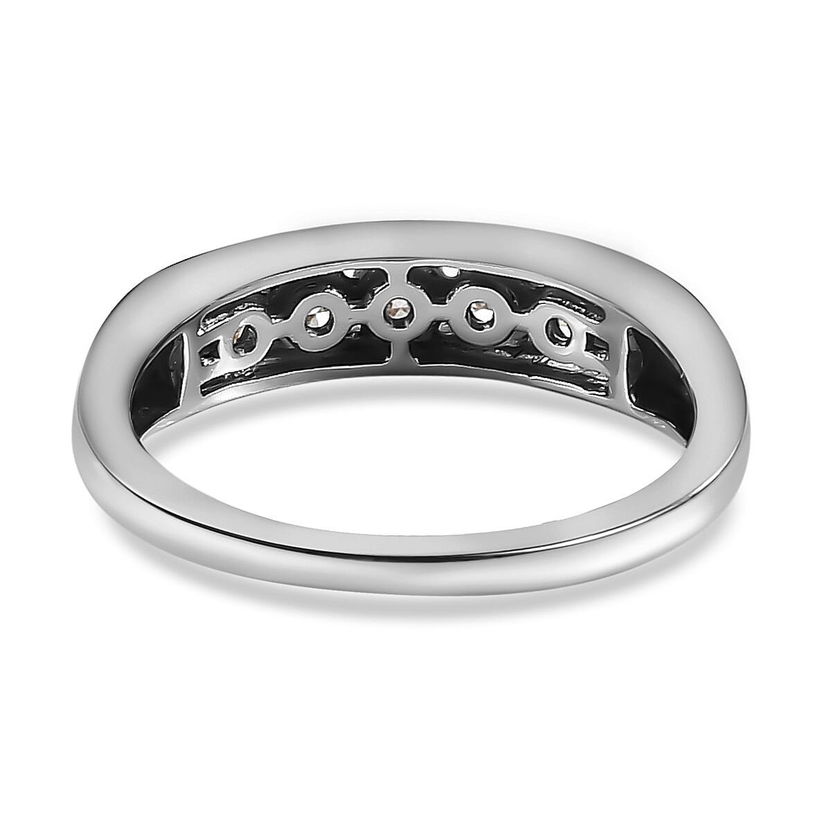 9K White Gold Moissanite 5 Stone Engagement Ring 7621568 4
