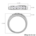 9K White Gold Moissanite 5 Stone Band Ring