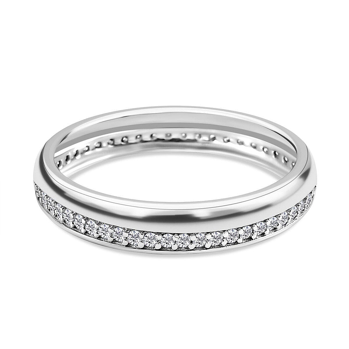 9K White Gold Moissanite Wedding Band Ring 7259848 0