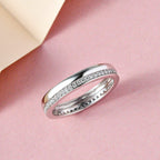 9K White Gold Moissanite Band Ring