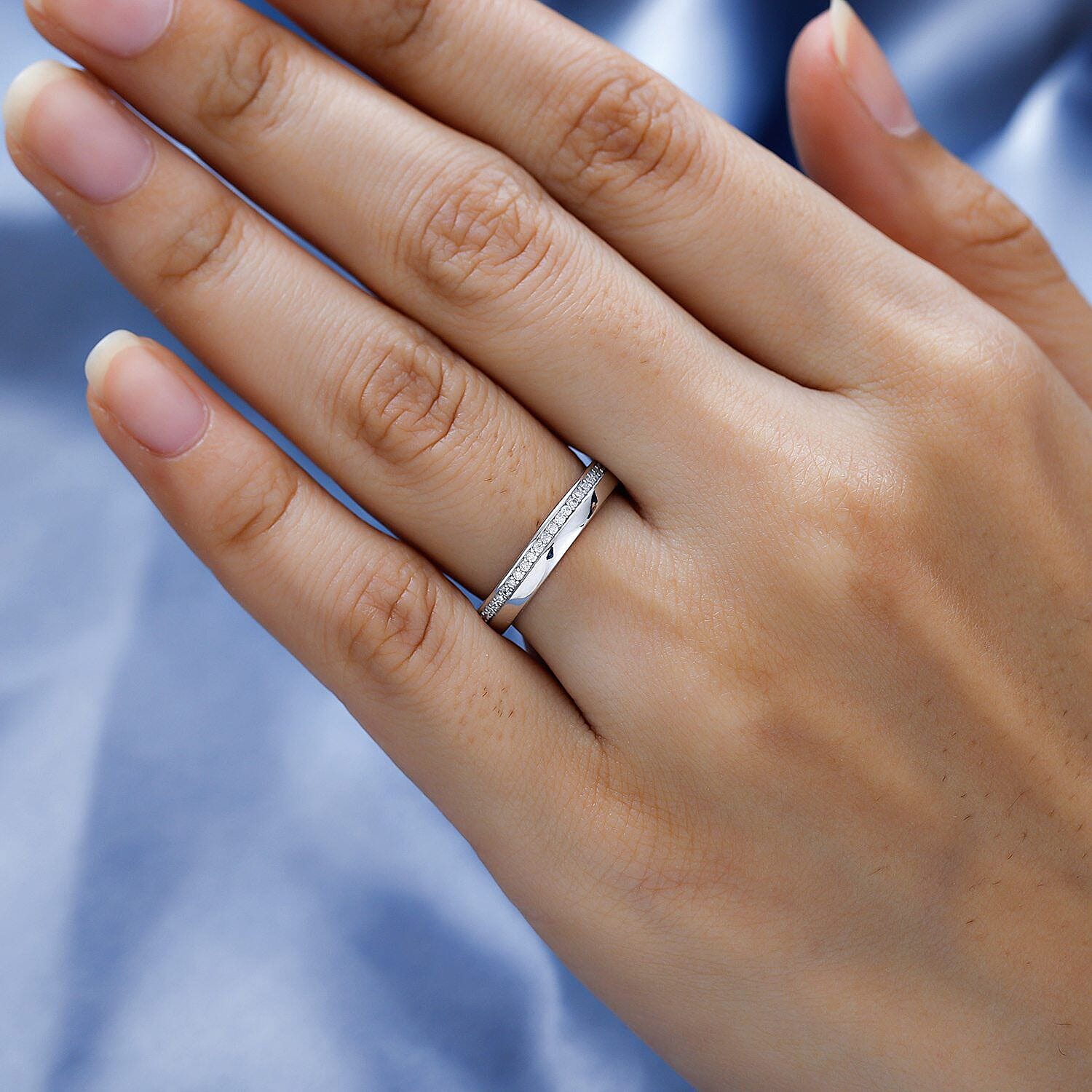 9K White Gold Moissanite Wedding Band Ring 7259848 2