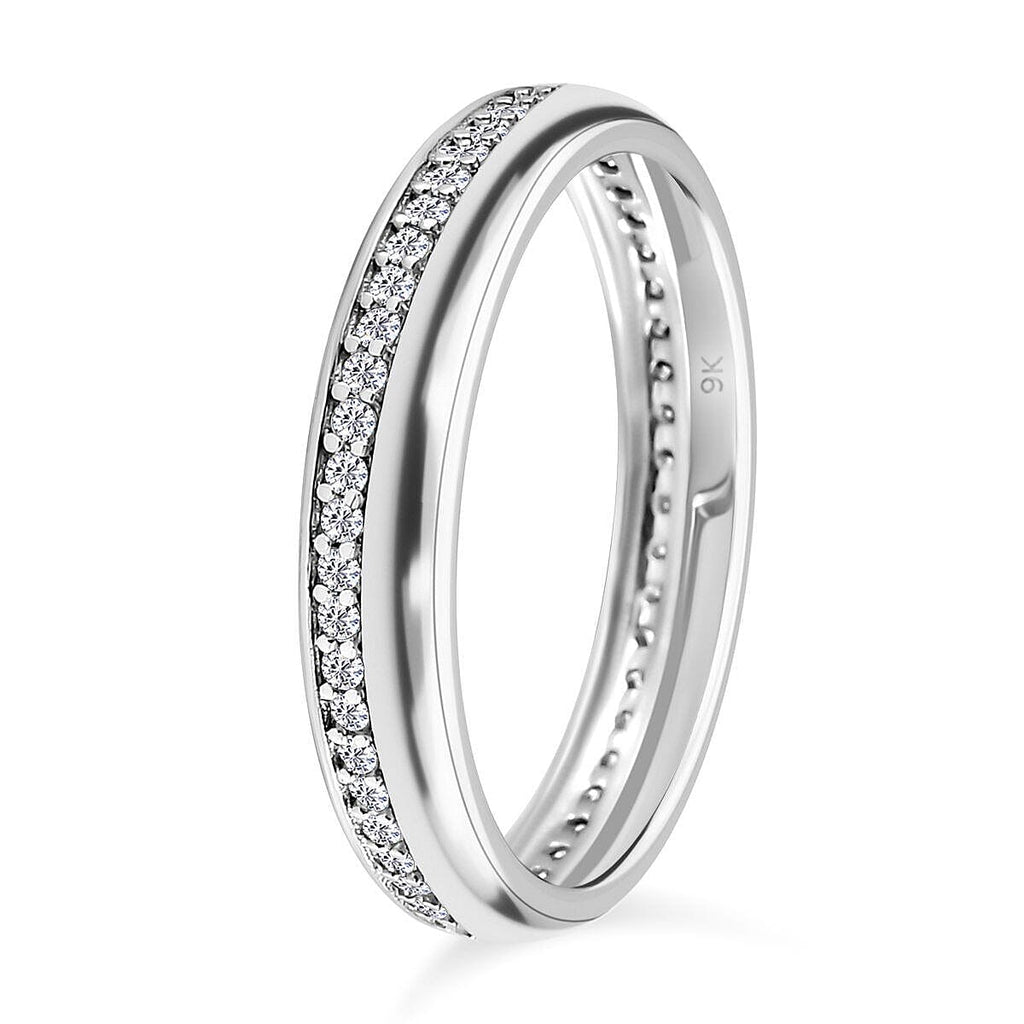 9K White Gold Moissanite Band Ring