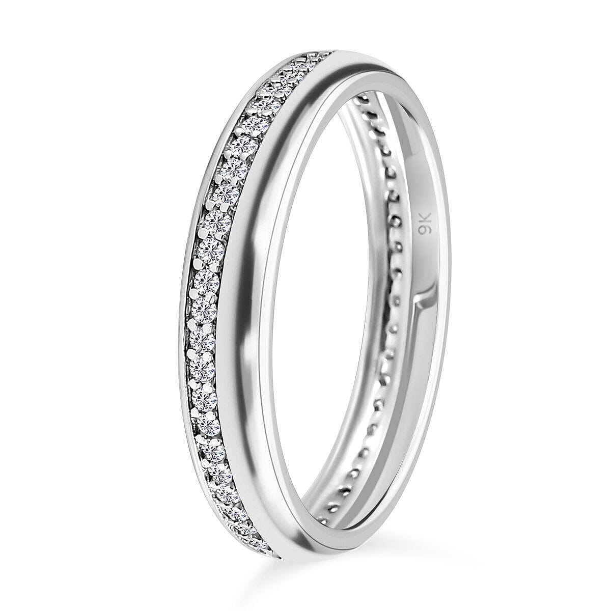 9K White Gold Moissanite Wedding Band Ring 7259848 3