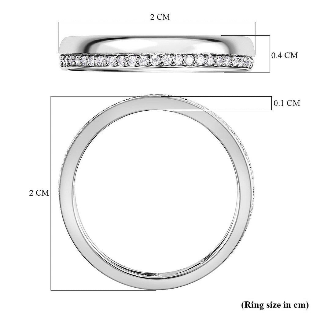 9K White Gold Moissanite Band Ring