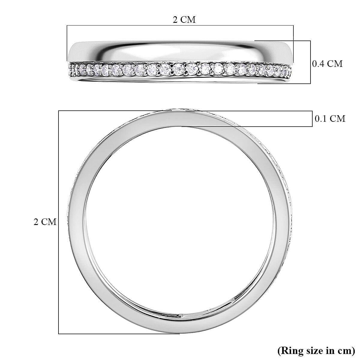 9K White Gold Moissanite Wedding Band Ring 7259848 4