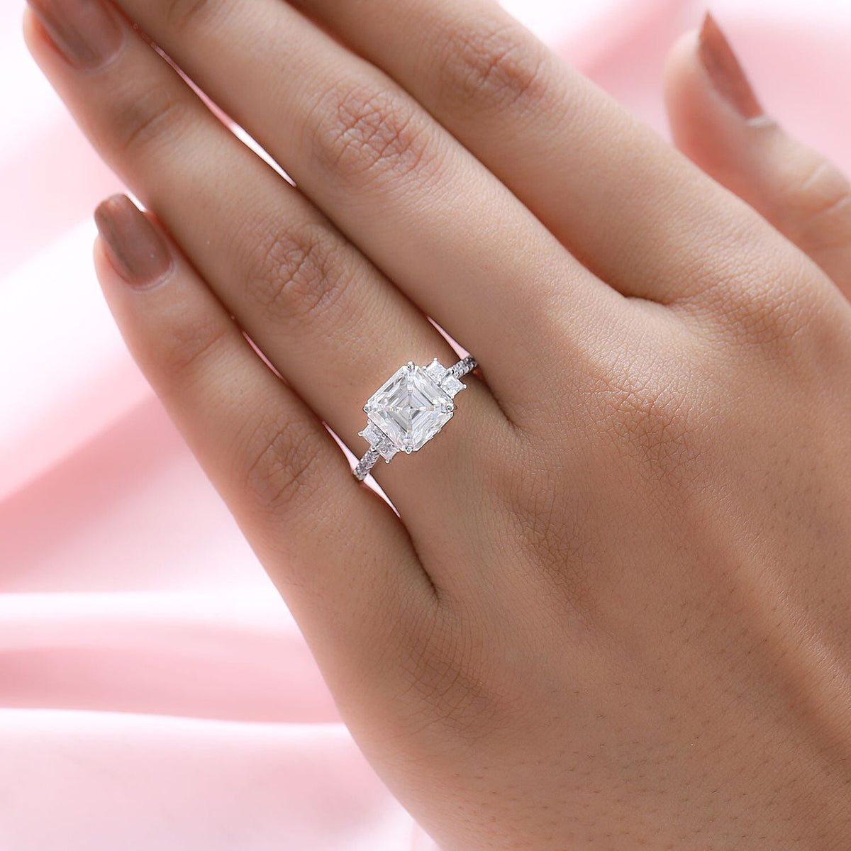 9K White Gold Moissanite Classic Ring 2.92 Ct. 7139648 3