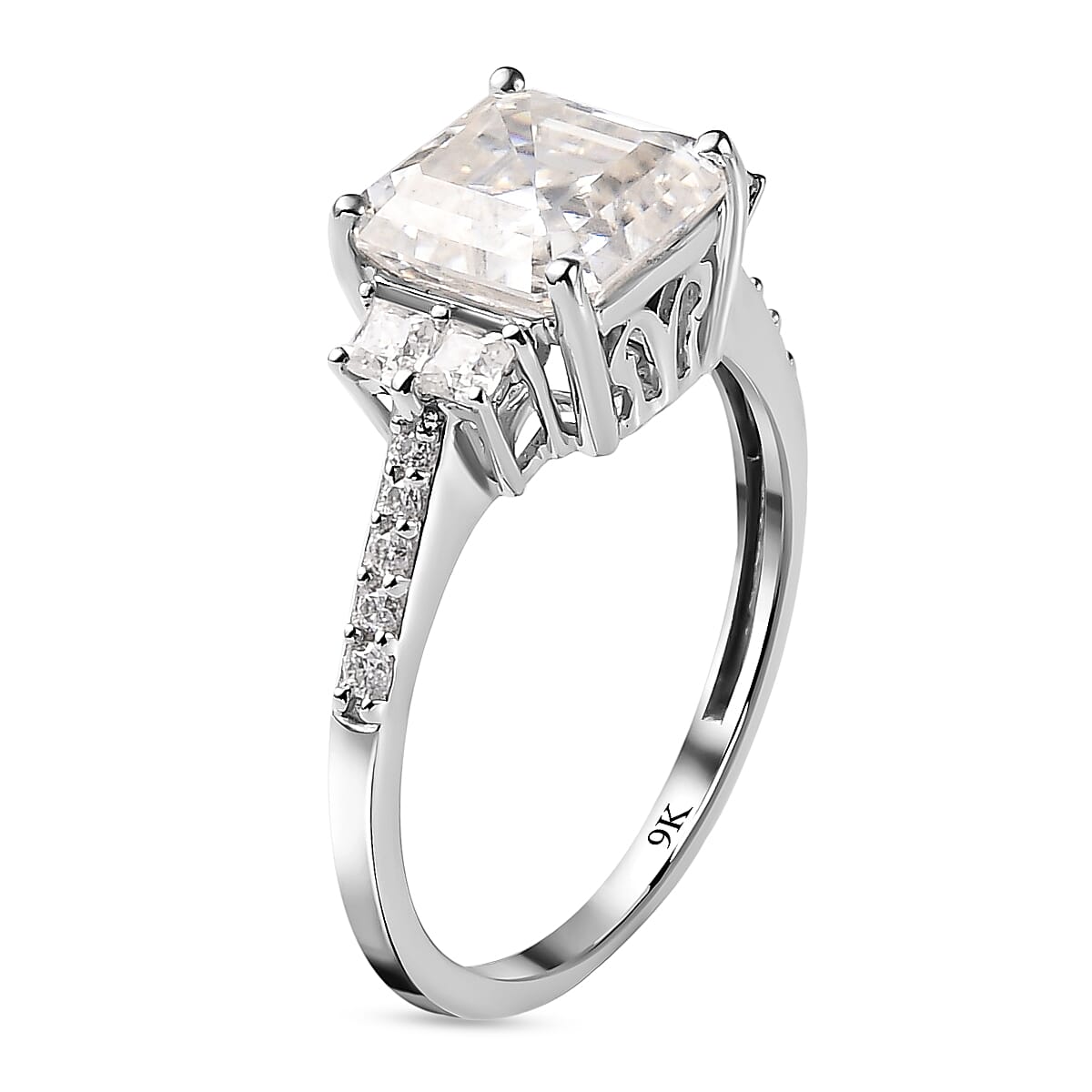 9K White Gold Moissanite Classic Ring 2.92 Ct. 7139648 4
