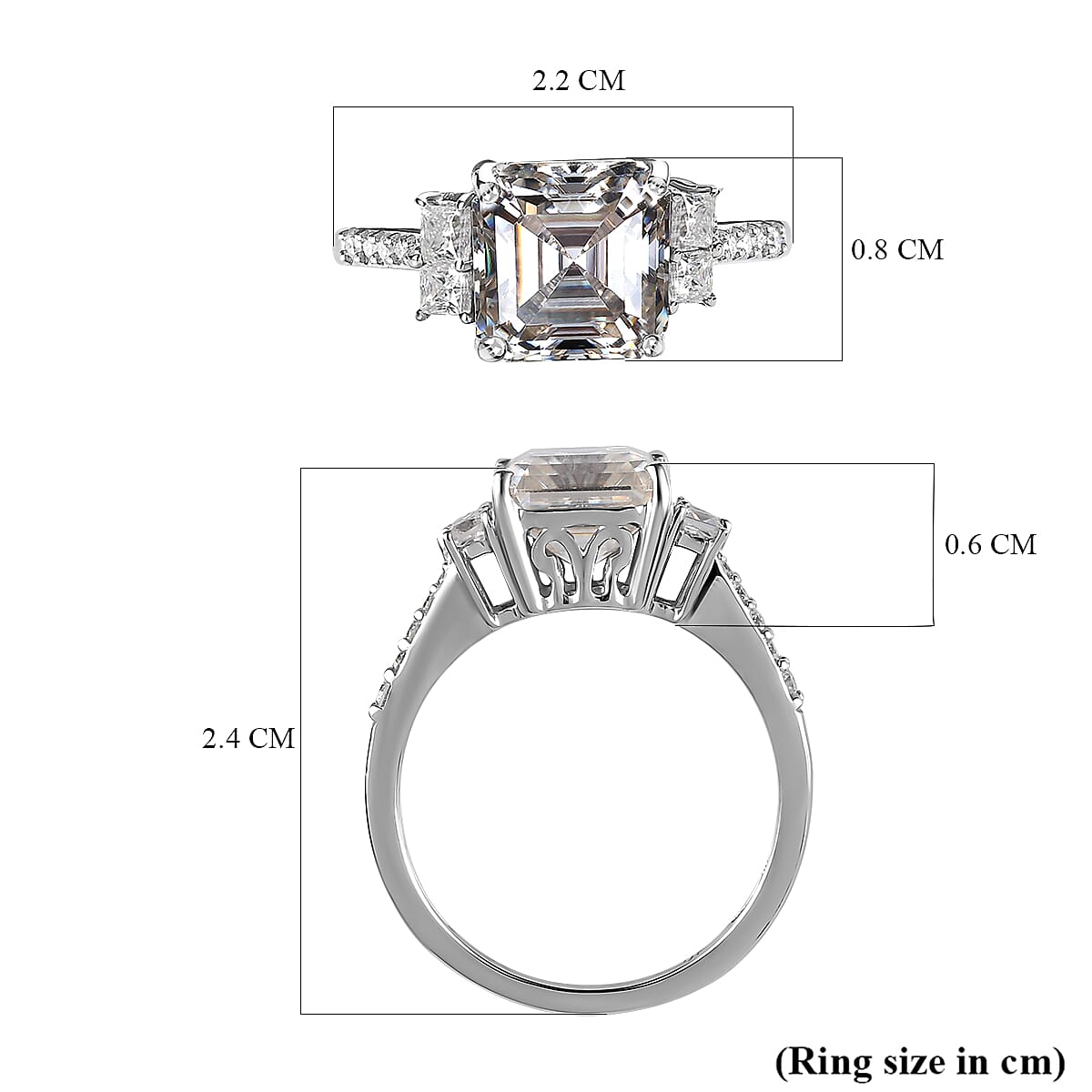 9K White Gold Moissanite Classic Ring 2.92 Ct. 7139648 6