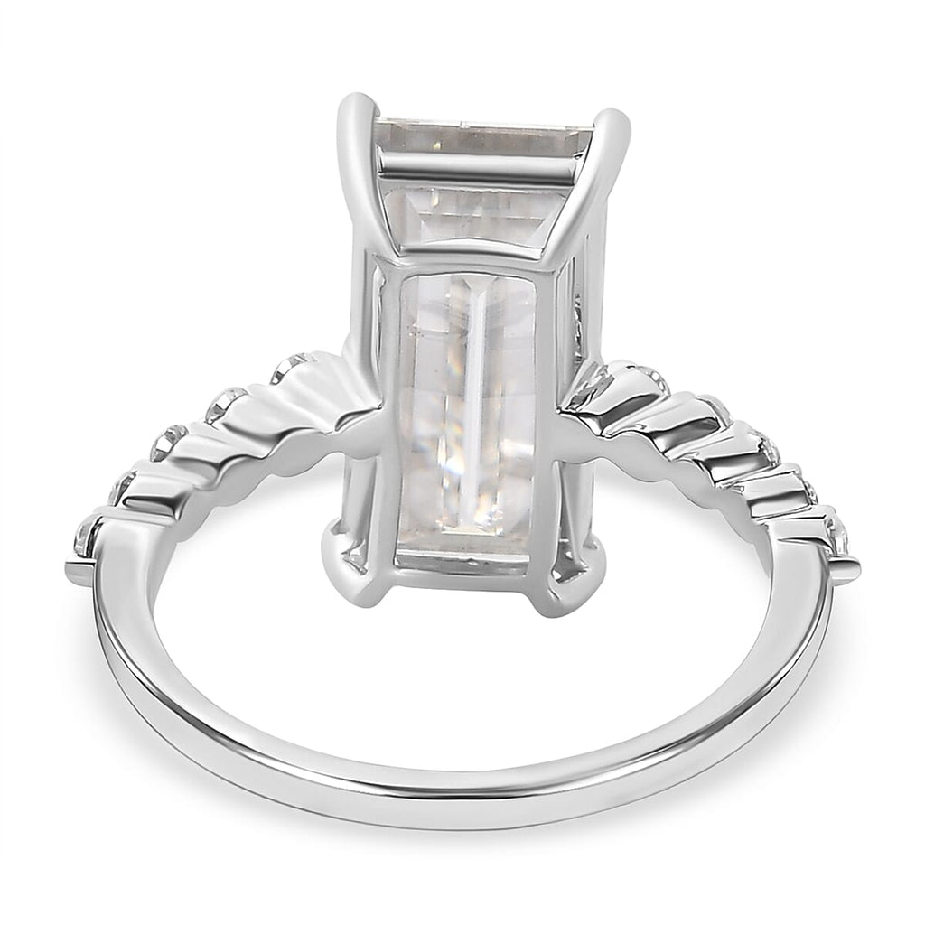 9K White Gold Moissanite Stone Ring 4.56 Ct.