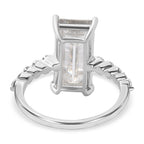 9K White Gold Moissanite Stone Ring 4.56 Ct.