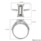 9K White Gold Moissanite Stone Ring 4.56 Ct.