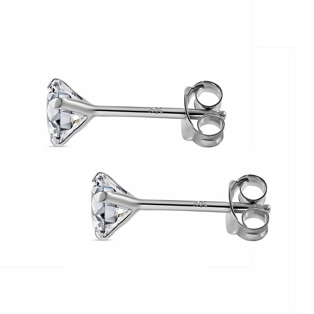 9K White Gold Moissanite Earrings With Push Back
