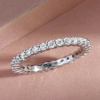 9K White Gold Moissanite Full Eternity Ring