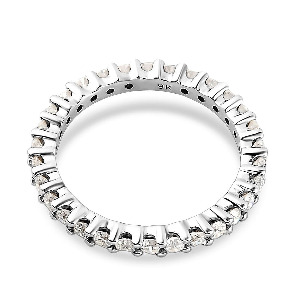9K White Gold Moissanite Full Eternity Ring