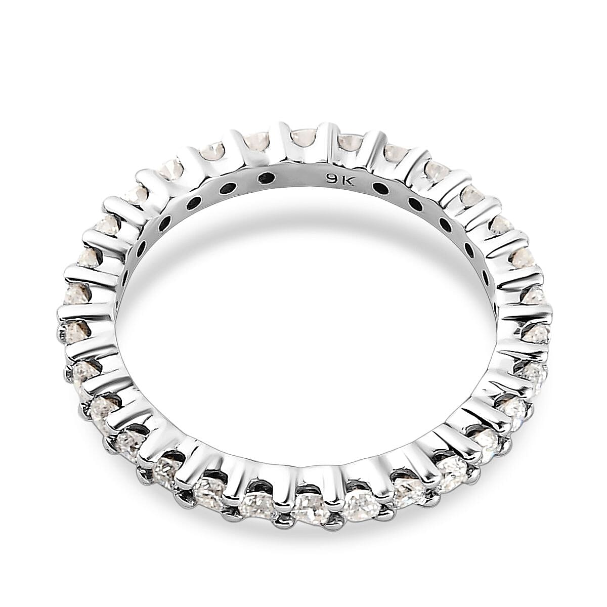 9K White Gold Moissanite Eternity Band Ring 8846762 5