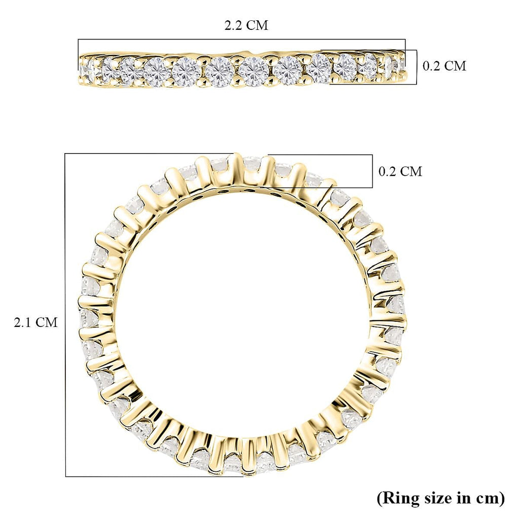 9K White Gold Moissanite Full Eternity Ring