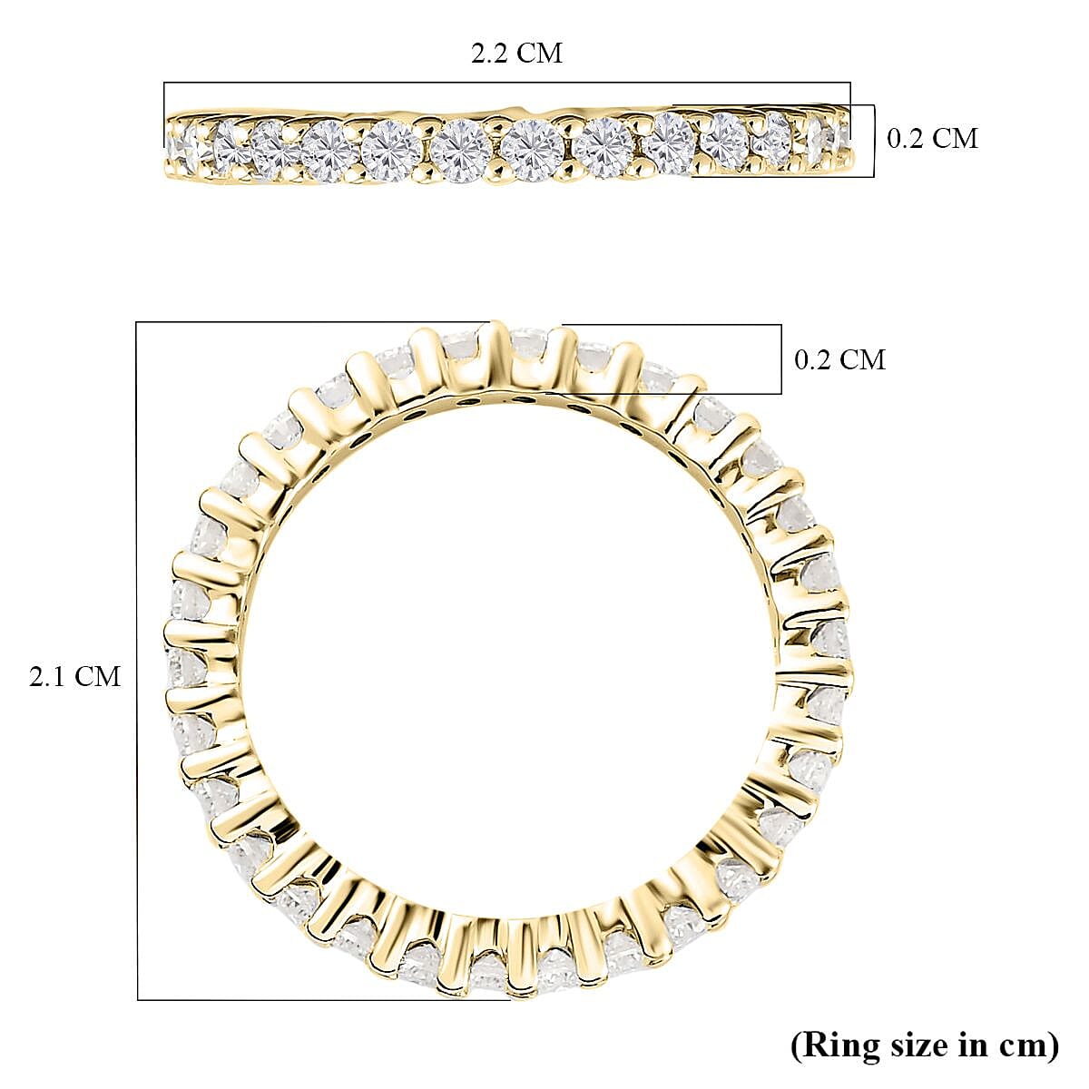 9K White Gold Moissanite Eternity Band Ring 8846762 6