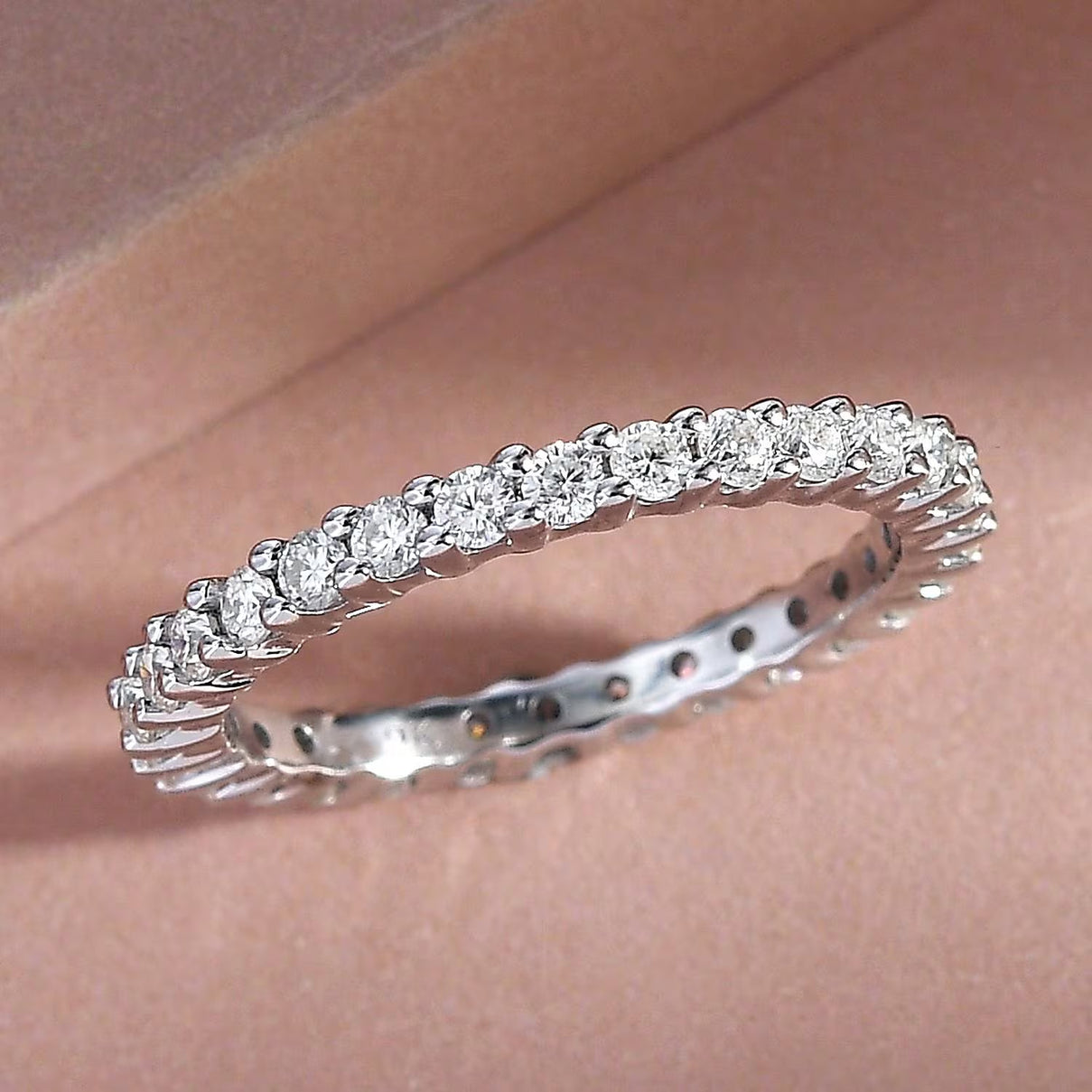 9K White Gold Moissanite Eternity Band Ring 8944567 2