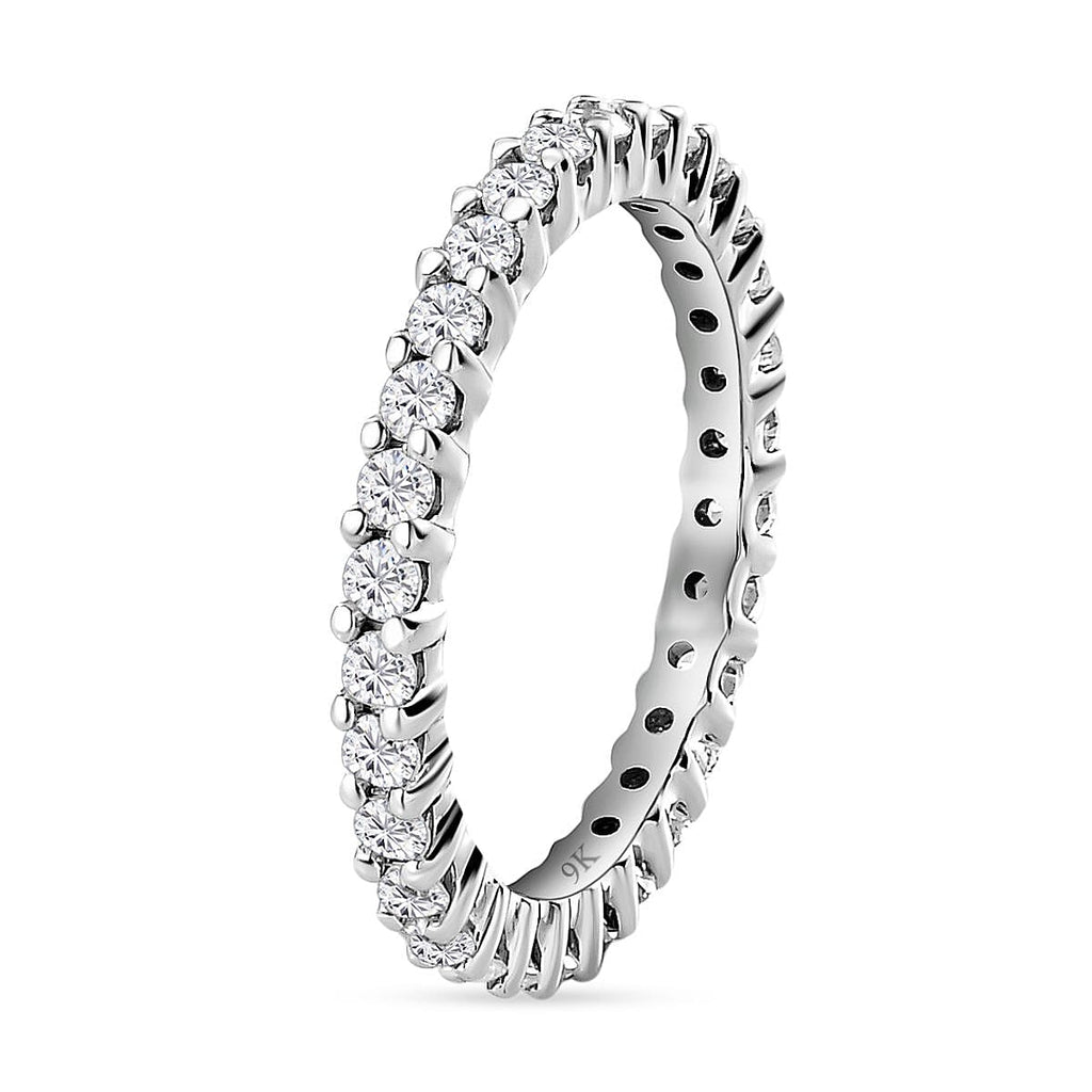 9K White Gold Moissanite Full Eternity Ring