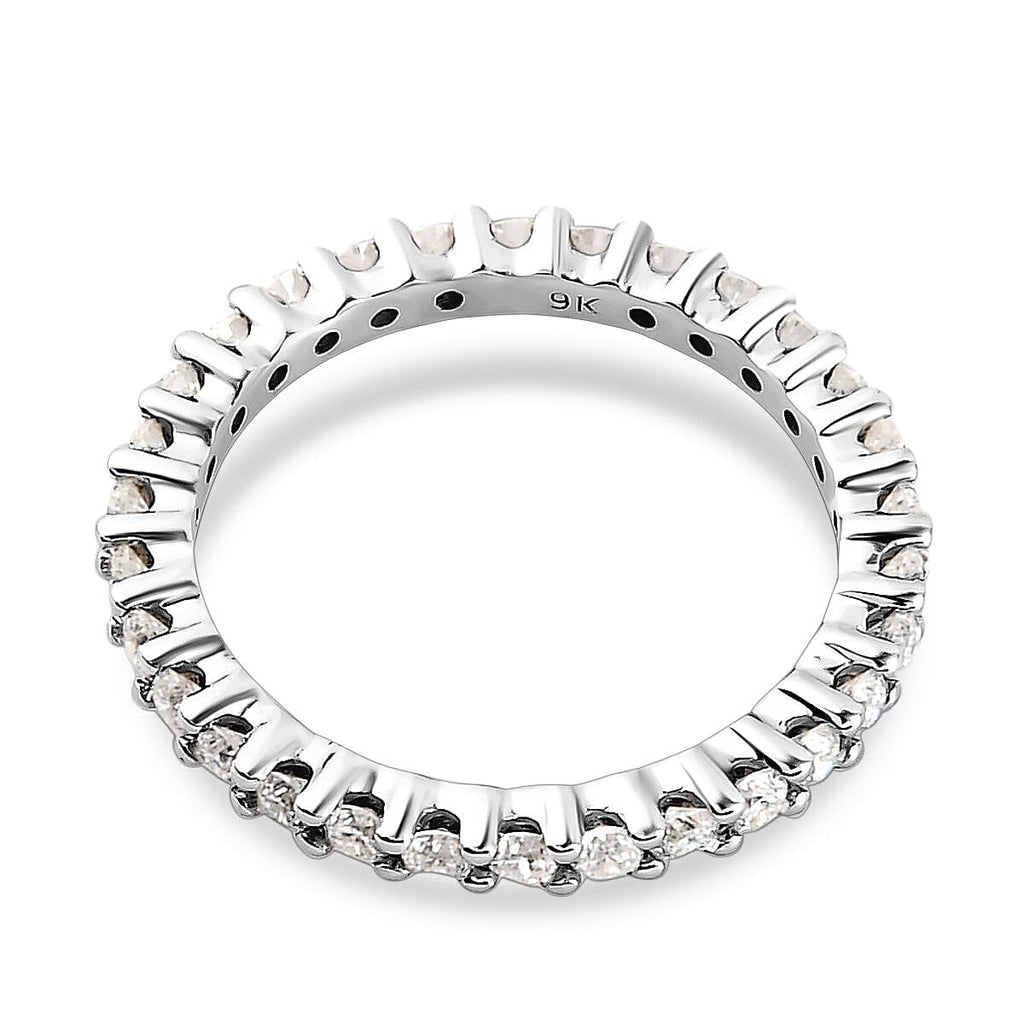 9K White Gold Moissanite Full Eternity Ring