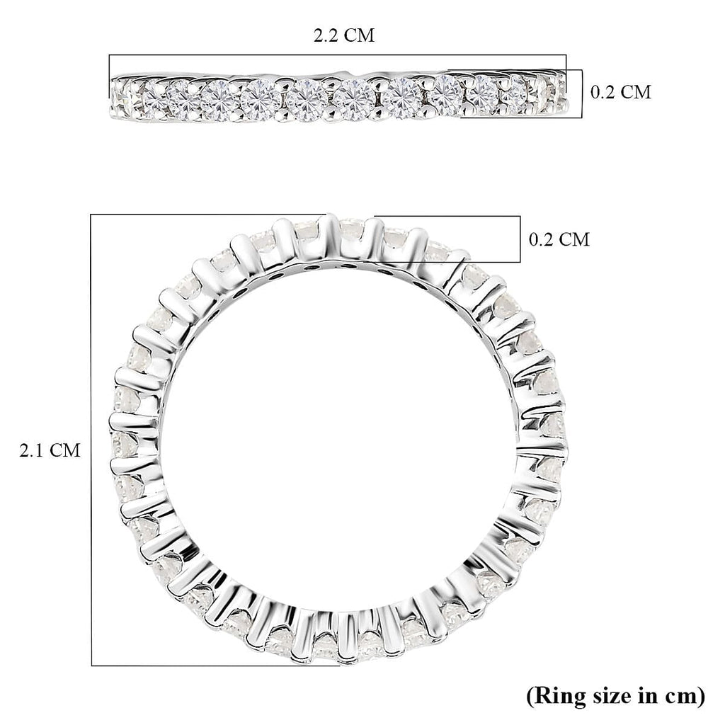 9K White Gold Moissanite Full Eternity Ring