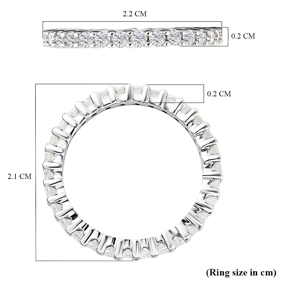 9K White Gold Moissanite Eternity Band Ring 8944567 6