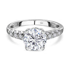 9K White Gold Moissanite Ring 1.59 Ct.