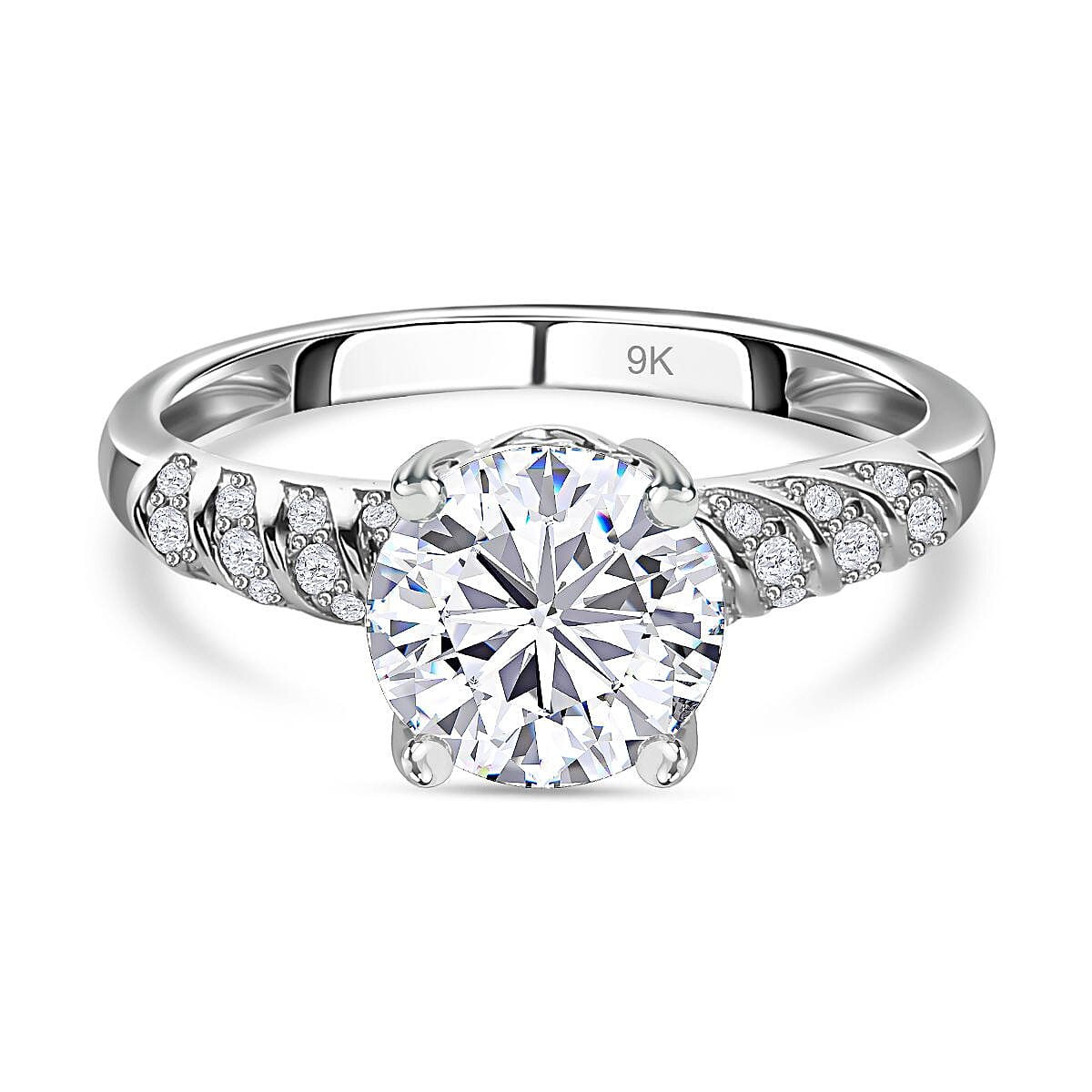 9K White Gold Moissanite Ring 1.59 Ct. 7628938 0