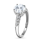9K White Gold Moissanite Ring 1.59 Ct.
