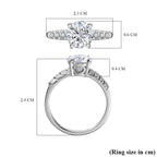 9K White Gold Moissanite Ring 1.59 Ct.