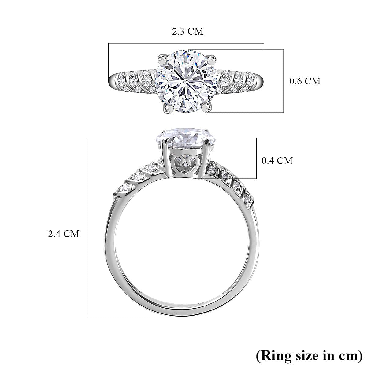 9K White Gold Moissanite Ring 1.59 Ct. 7628938 6
