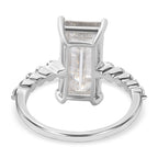 9K White Gold Moissanite Stone Ring 4.56 Ct.