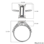 9K White Gold Moissanite Stone Ring 4.56 Ct.