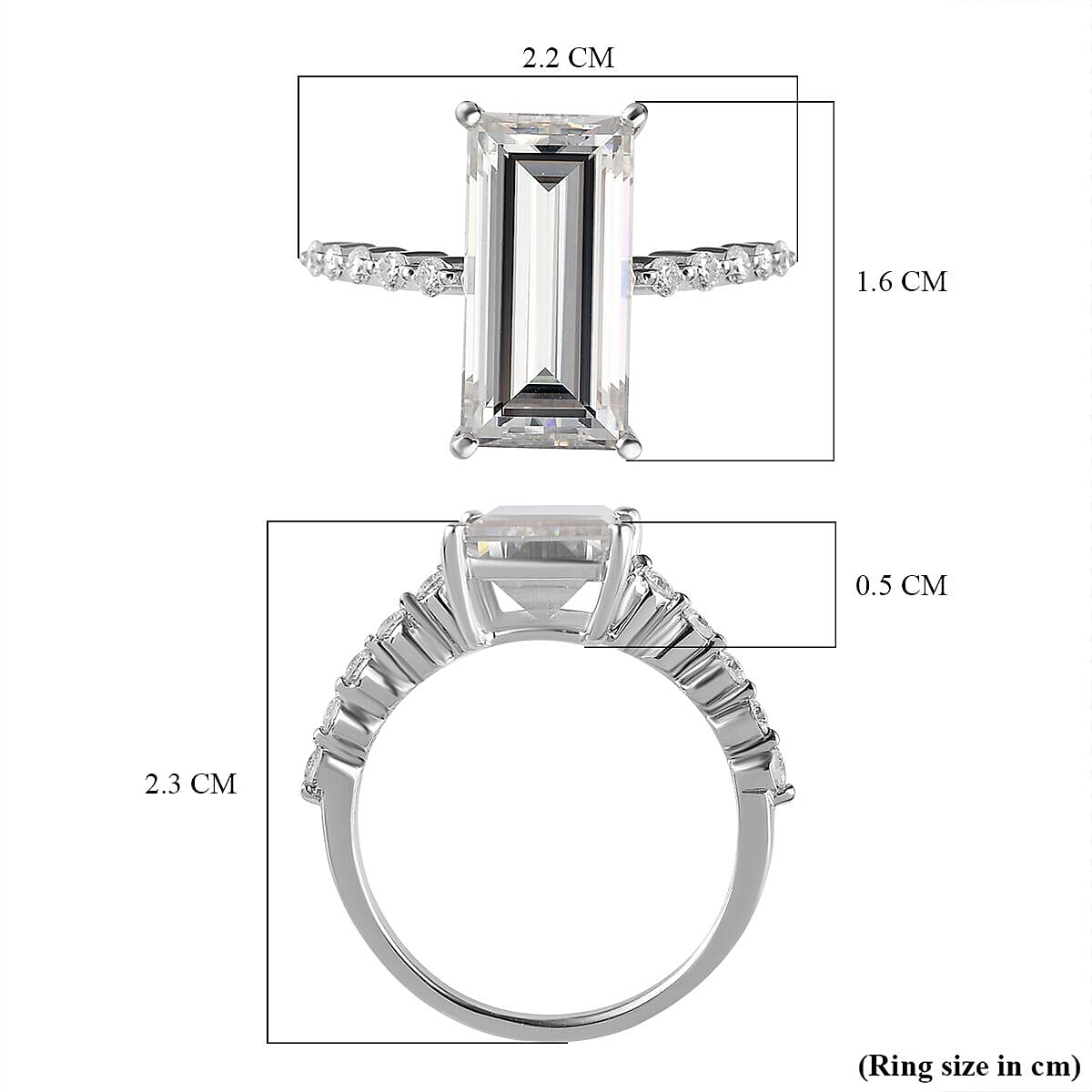 9K White Gold Moissanite Classic Solitaire Ring 4.56 Ct 7197040 11