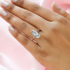 9K White Gold Moissanite Solitaire Ring 3.02 Ct.