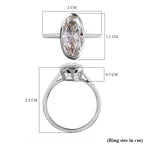 9K White Gold Moissanite Solitaire Ring 3.02 Ct.