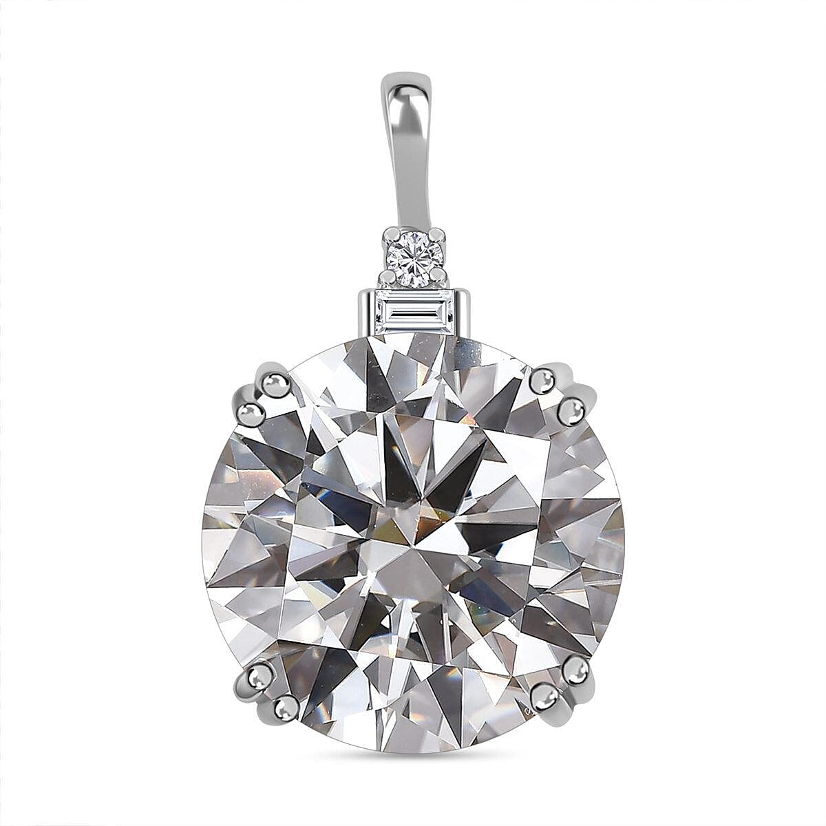 9K White Gold Moissanite Pendant 11.34 Ct 7261929 0